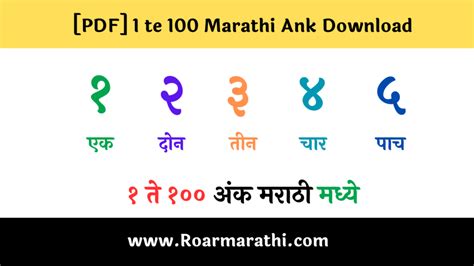 without meaning in marathi|marathi ank 1 to 100.